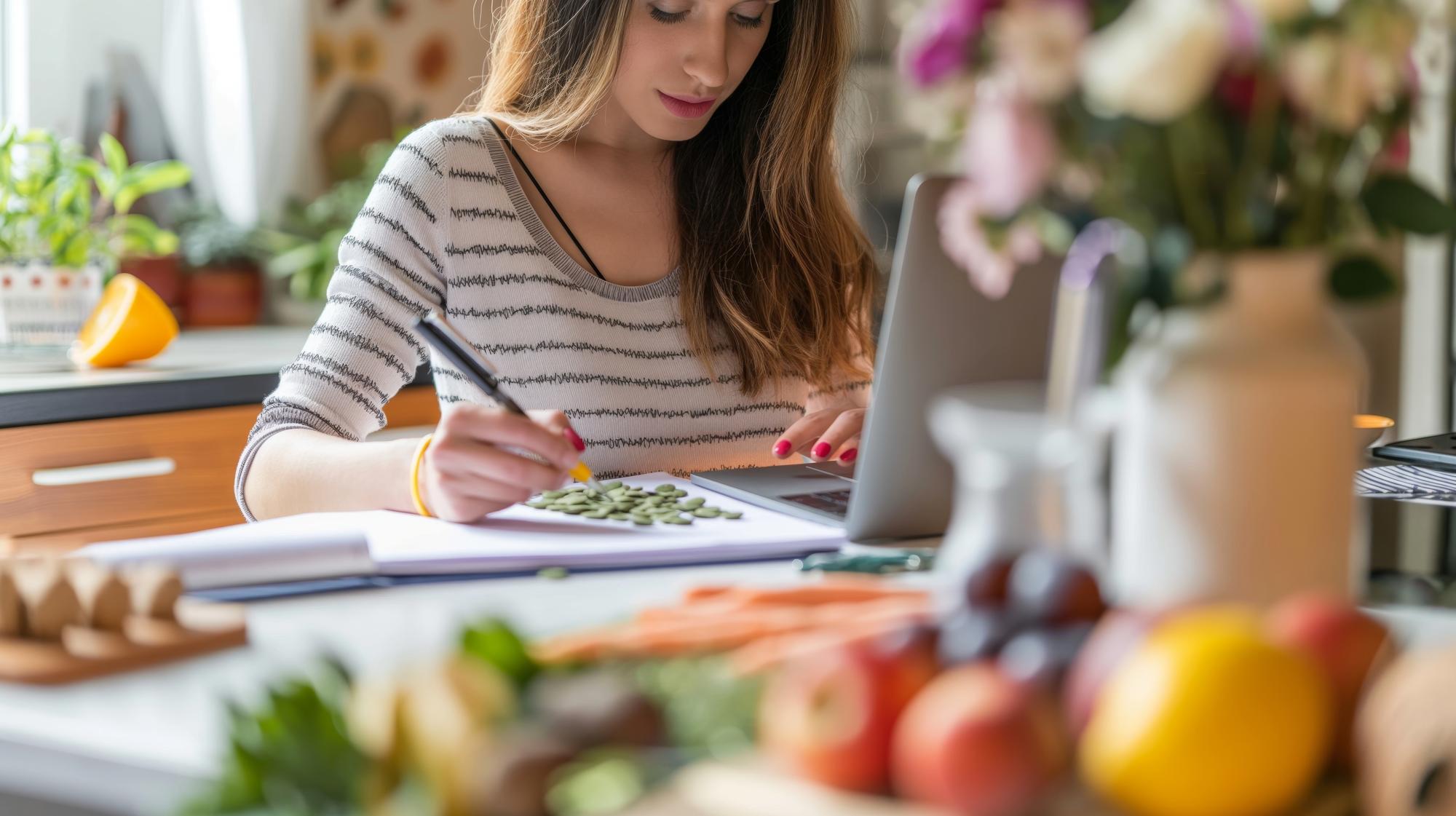 Ernährungsberaterin mit Notizen